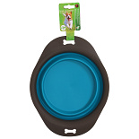 Voer- en Drinkbak Opvouwbaar Grijs/Blauw