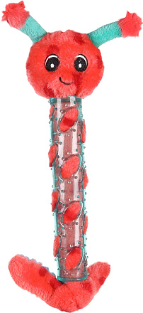 Flamingo hondenspeelgoed Miep Rups met Stick Rood