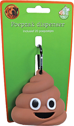 Poepzak dispenser smiley met 20 poepzakjes
