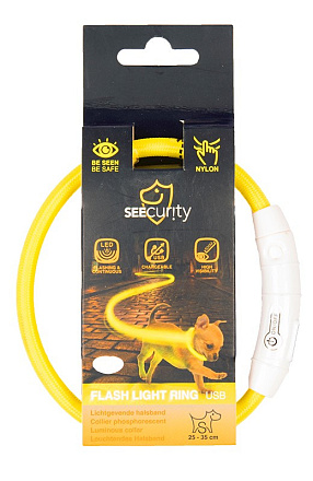 Lichthalsband nylon geel