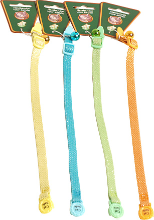 Kattenhalsband Verstelbaar met Zilverdraad en Bel Assorti