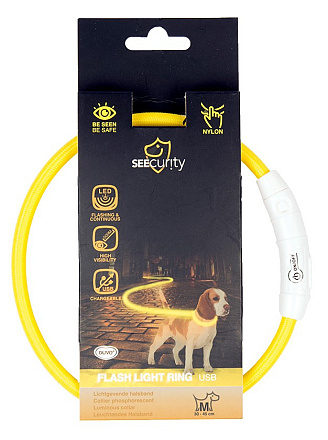 Lichthalsband nylon geel