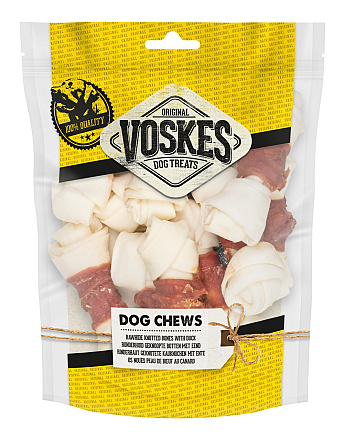 Voskes Geknoopte Botten Runderhuid met Eend 10 st