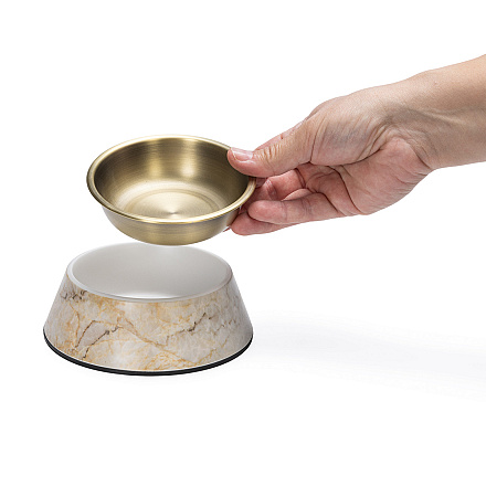 Designed by Lotte Voer- en Drinkbak Meis Beige