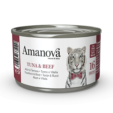 Amanova Kattenvoer Tuna & Beef in Broth<br> 70 gr