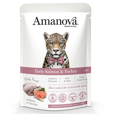 Amanova Kattenvoer Tasty Salmon & Turkey 85 gr
