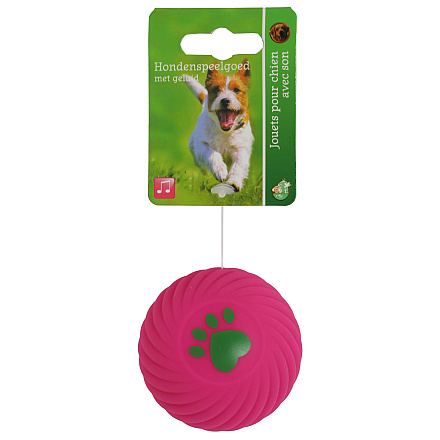 Hondenspeelgoed Bal met Ribbels Roze<br> Ø 7 cm