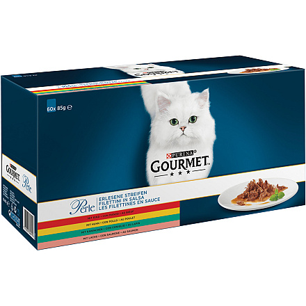 Gourmet kattenvoer Perle 60 x 85 gr