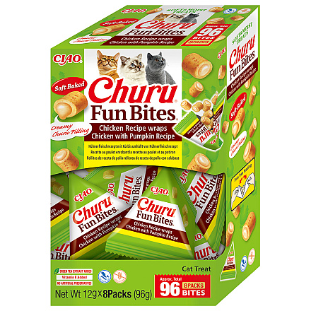 Inaba Churu Fun Bites Chicken Wraps Chicken & Pumpkin 8 x 12 gr