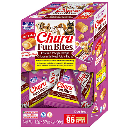 Inaba Churu Fun Bites Chicken Wraps Chicken & Sweet Potato 8 x 12 gr