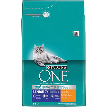 Purina One Kattenvoer Senior kip en volkoren granen 3 kg