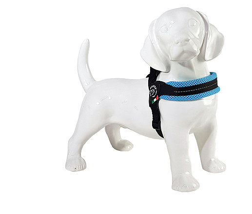 Tre Ponti hondentuig mesh Fibbia Reflective verstelbaar lichtblauw