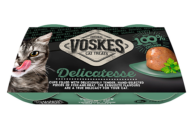 Voskes Delicatesse Gelei Tonijn en Kip <br>6 x 25 gr